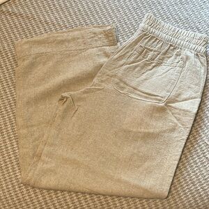Wide Leg Petite Linen Pants